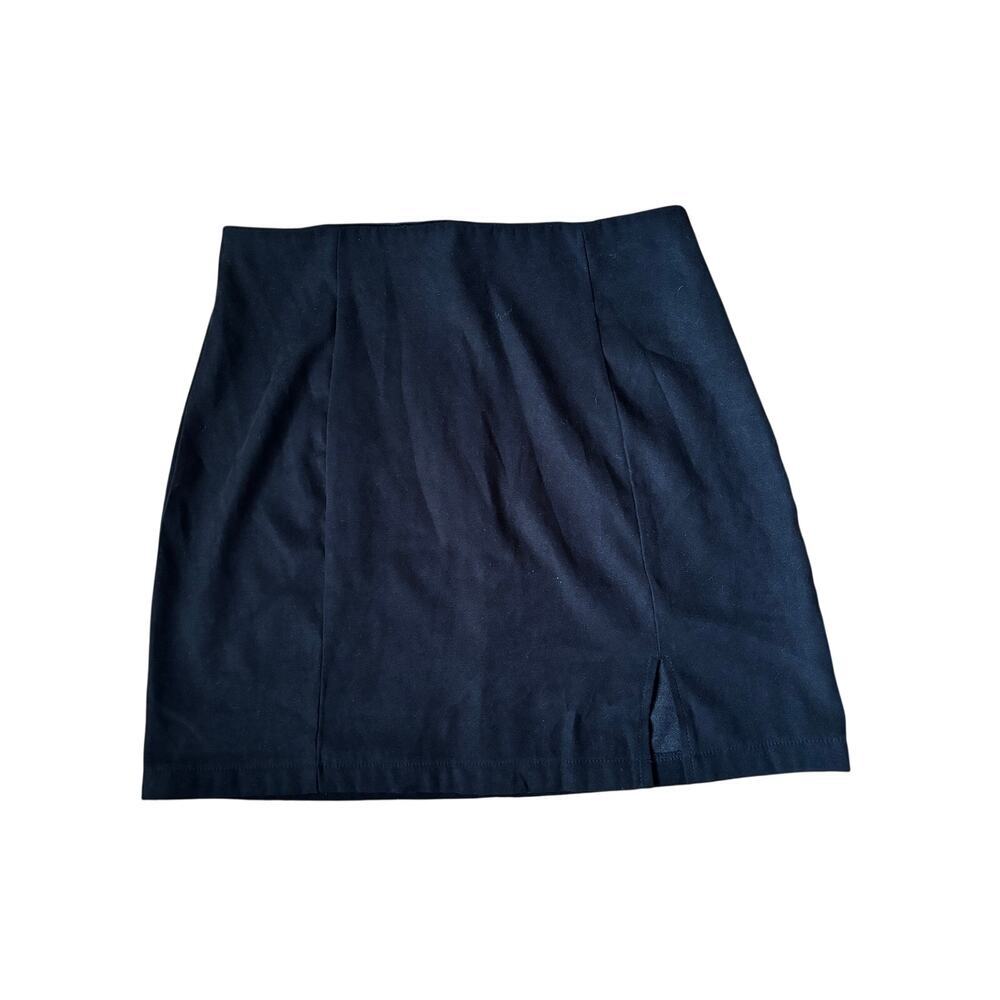 Women’s Black Mini Skirt Side Slit High Waist Career Office Y2K Size S - Picture 4 of 5